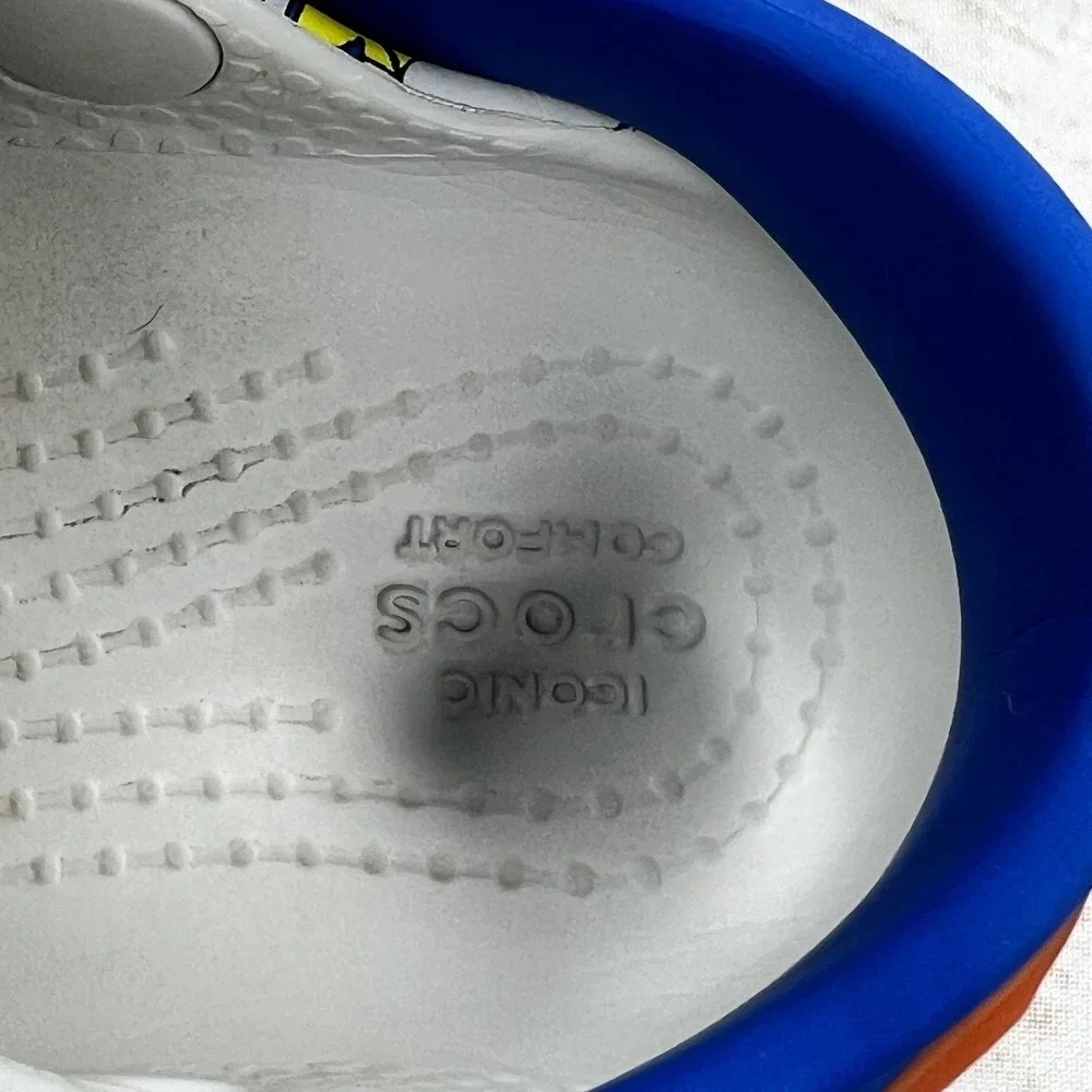 Crocs Clogs Gray Blue Dragon Fire Print Kids Boys Shoes Size C12